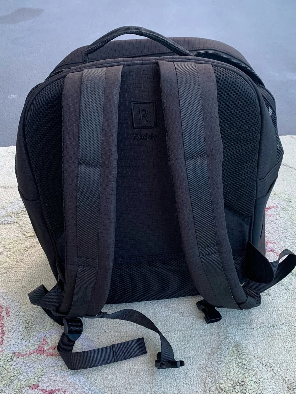 Reddy Black Cotton Canvas Pet Carrier Backpack